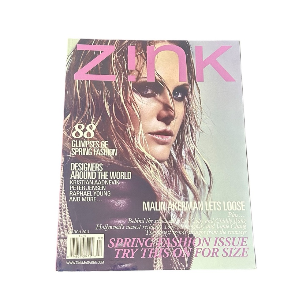 Zink Magazine March 2011 Malin Akerman Cover Indie Luxury Fashion Out of Print
